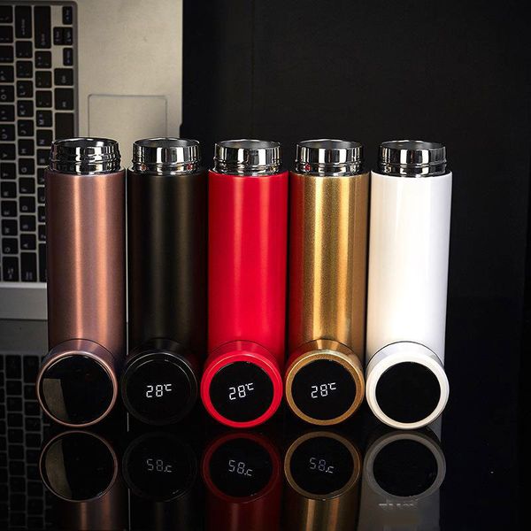 

new fashion smart mug temperature display vacuum stainless steel water bottle kettle thermo cup with lcd touch screen gift cup