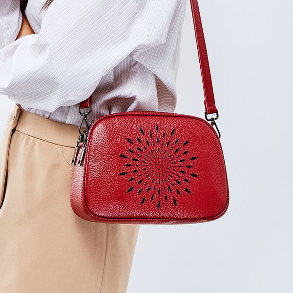 

cow genuine leather bag red small crossobdy bags for women 2020 new luxury handbags fashion ladies shoulder bag sac a main femme