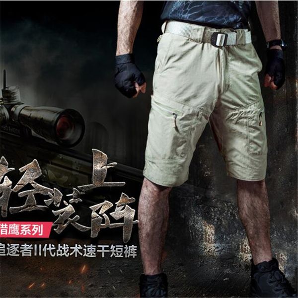 

outdoor sports hiking tactical shorts men's summer shorts pants for climbing,multi-pocket ,anti-scratch, Brown;gray