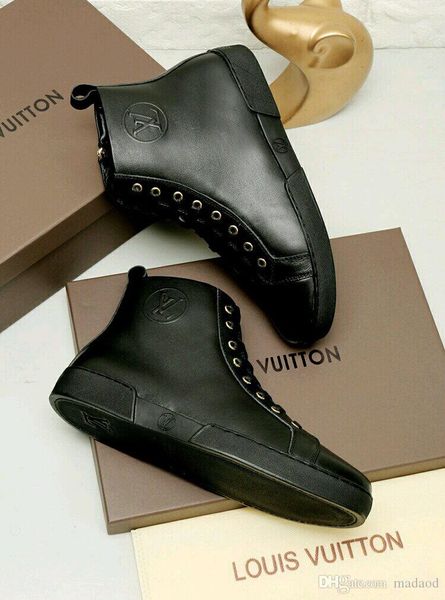 

18ss brand men casual shoes autumn fashion casual shoes men canvas breathable high canvas men shoes black yyy10