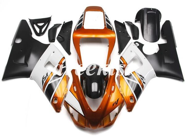 

new abs motorcycle full fairings kits fit for yamaha yzf-r1 1998 1999 98 99 bodywork set orange white