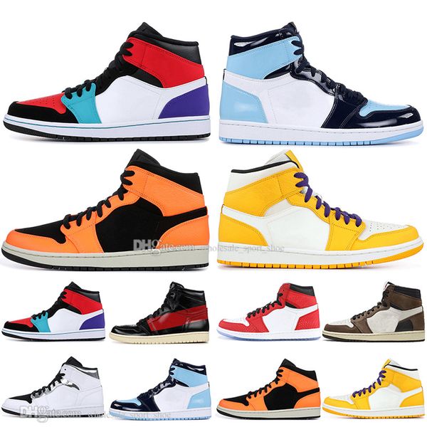 

Cheap 1 OG Travis Scotts basketball shoes mens women Black Toe Chicago UNC HOMAGE TO HOME White Silver Men Sports Designer Sneakers