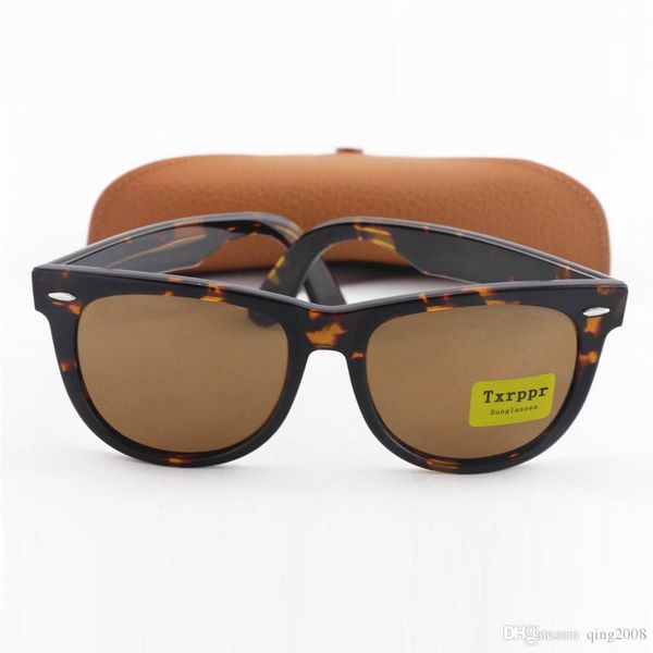 

big size uv400 glass lens sunglasses womens men sunglasses plank leopard metal frame brown 54mm with box, White;black