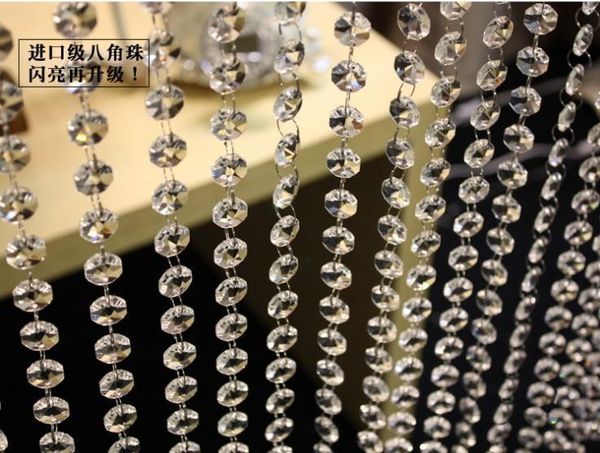 

bead chain for wedding decoration a grade glass crystal prism bead chain wedding garland, christmas tree crystal hung strands strung