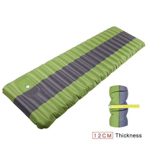 

outdoor pads 12cm air mattress tent camping inflatable bed waterproof mat ultralight portable sleeping pad green