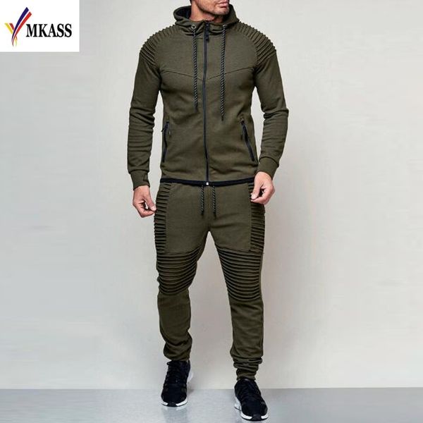 

new men sets fashion sportswear tracksuits sets various colors men's hoodies+pants casual outwear suits chandal hombre completo, Black