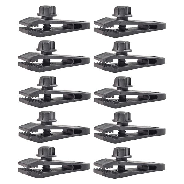 

10 pieces heavy duty camping tarp clips tent/awning clamps with thumb screw