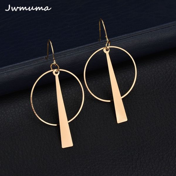

2018 new exaggerated geometric circle earrings long women's metal earrings alloy jewelry accessories party gift for women, Silver