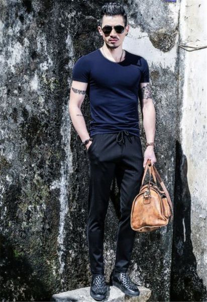 

сплошной цвет мужские дизайнерские футболки лето с коротким рукавом o образным вырезом повседневная печать топы, White;black