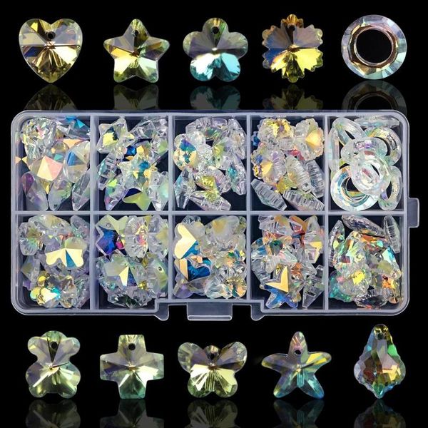

100pcs/box super shiny 14mm glass heart beads austria crystal cross pendant for jewelry making diy charms earings, Bronze;silver