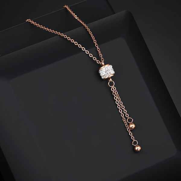 

bobotuu titanium stainless steel cz crystal ball choker necklace trendy rhinestone pendant necklace for women girls rn02370, Silver