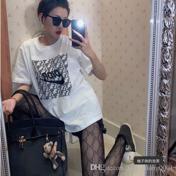 

spring/summer 2020 designer popular logo printed short sleeve t-shirt web celebrity luxury short sleeve t-shirt women's top, White