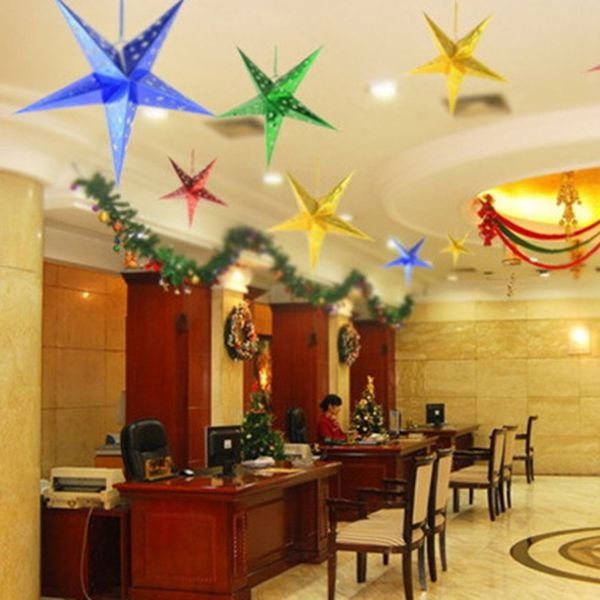 

christmas decoration laser star paper three-dimensional five-pointed star pendant festive decoration ceiling ornament