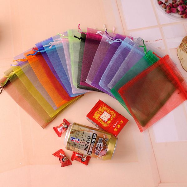 

large organza bags 30x40cm 50pcs drawstring organza gift bags wedding candy favor pouch for jewelry packaging can custom logo, Pink;blue