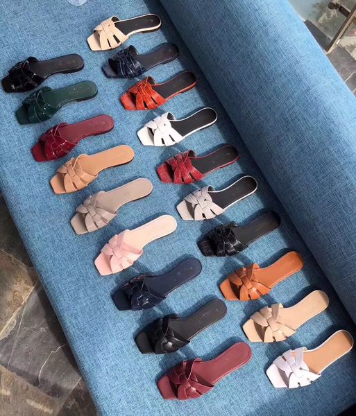 

h new luxury fashion slide sandals slippers women slipper with original box designer hand-made flosize:35-40 16tt, Black