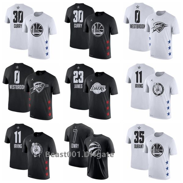

men women youth warriors thunder laker celtic raptors warriors 2019 all-star game custom name number t-shirt, White;black