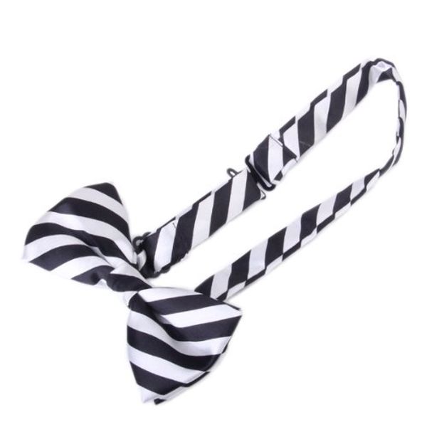 

novelty mens bowtie wedding necktie black+white stripes, Red;brown