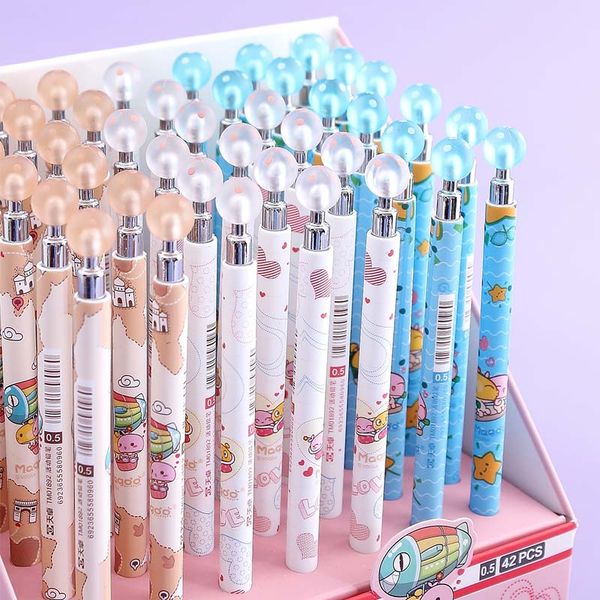 

48 pcs/lot cartoon animal mechanical pencil cute 0.5mm student automatic pen for kid school office supply escolar papelaria, Blue;orange