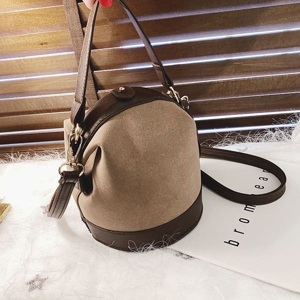 

ретро матовый кожа pu женщин crossbody сумки мода suede leather bucket новое самое лучшее продавая марка дамы зимние сумки на ремне