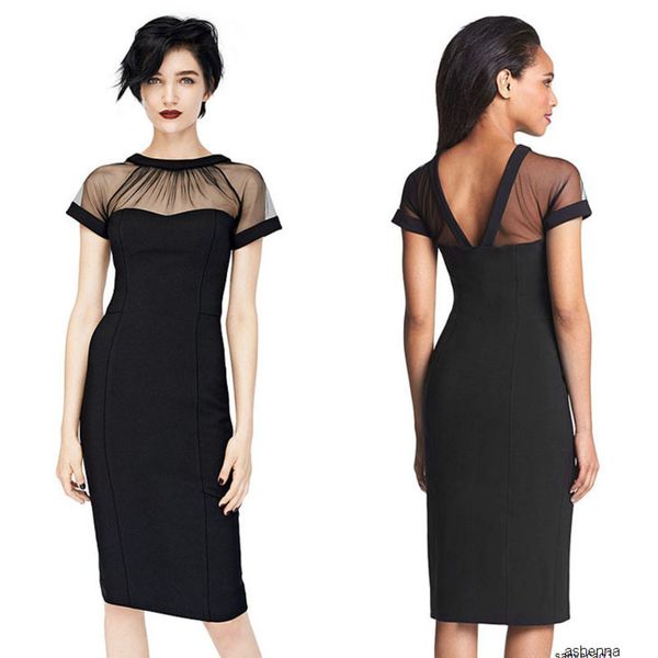 

womens designer elegant temperament slim pencil dressu0j6h, Black;gray