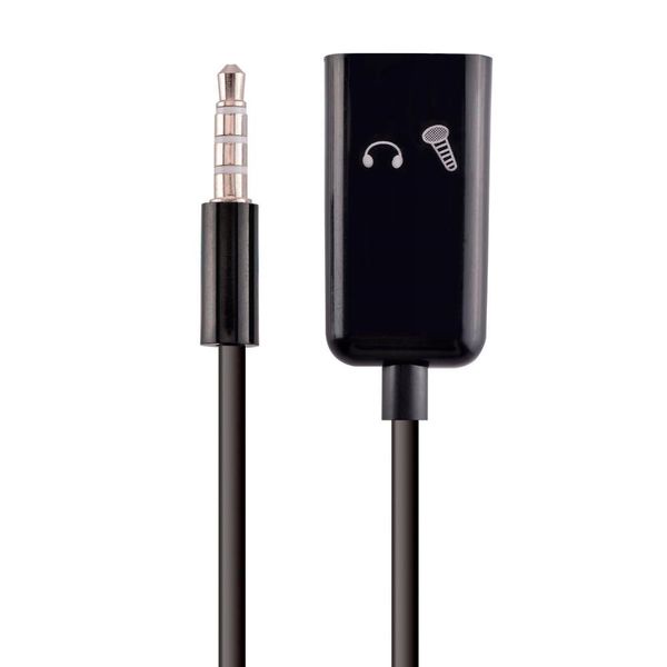 

white black 3.5mm jack male to female headphone stereo earphone audio splitter to micrphone adapter cable for phone 6 5s 4s