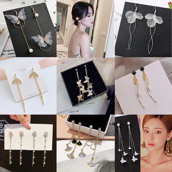 

dangle & chandelier girls vintage earrings fashion alloy tassel earring women crystal water dropearrings jewelry wedding pierced gift, Silver