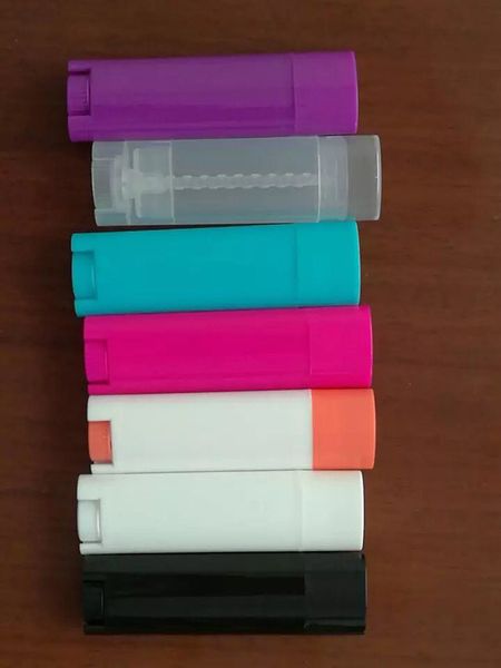 

4.5g plastic empty diy oval lip balm tubes portable deodorant containers clear white black color lipstick fashion cool lip tubes