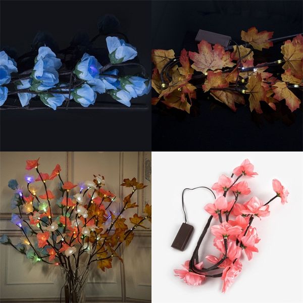 

led branch lamp ins artificial flower interior decoration colored lights battery box colorful light new arrival 12 5wc l1