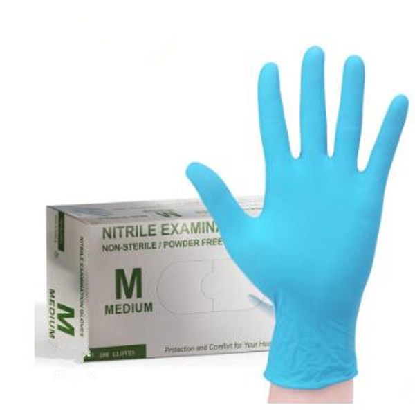 

100pcs blue nitrile disposable gloves powder-protective glove wbl 001
