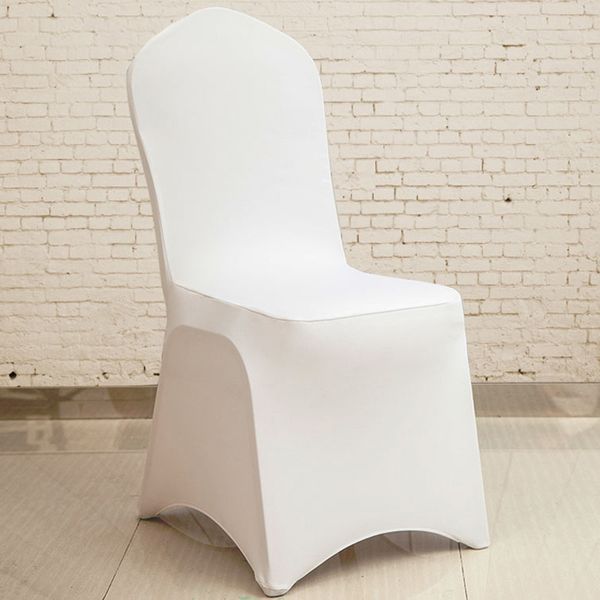 

100pcs white wedding spandex chair cover stretch universal lycra chair covers christmas party banquet l decor