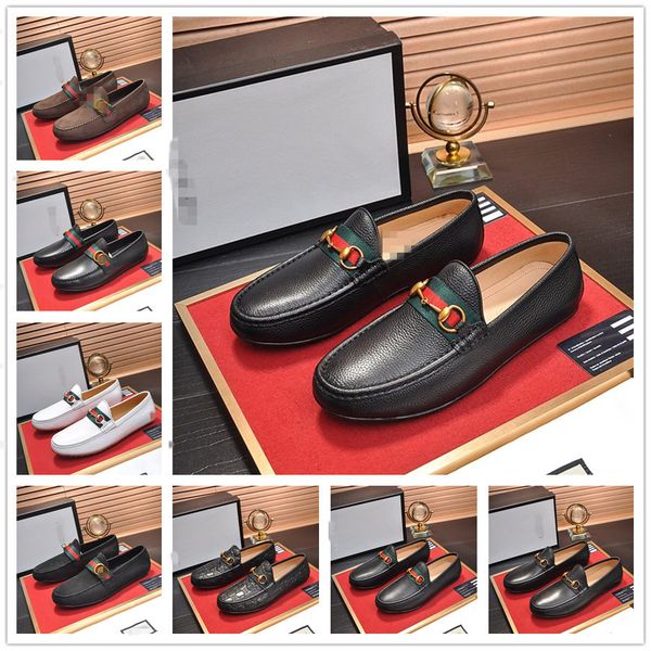 

19ss luxurious handmade genuine leather men's loafers casual shoes soft breathable slip on driving flats shoes four seasons design us6, Black