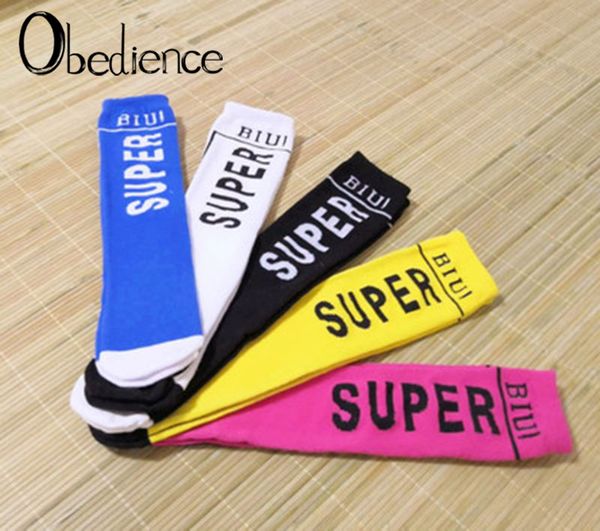 

2019 new children's tide boys and girls super letters in the tube socks cotton socks pile straight socks fashion, Black;white