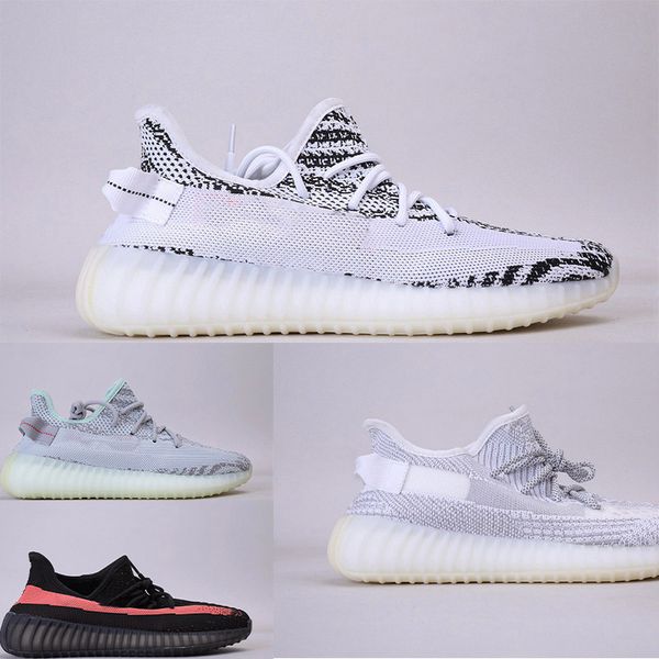 

2020 kanye west men women running shoes cinder earth desert sage asriel zebra black white static sneakers sports size 36-48