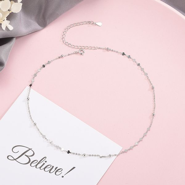 

s925 серебро япония южная корея моды геометрический фрагмент ожерелье женские ины простой любовь ключицы цепи шеи цепь chocker, Golden;silver