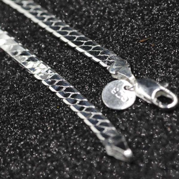 

6mm new flat silver necklace temperament domineering men's wild chain