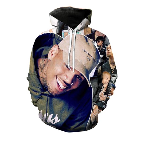 

chris brown 3d print hoody/tee shirts/sweatshirts/hoodies/pants men harajuku funny pullover tracksuit streetwear hip hop jacket, Black