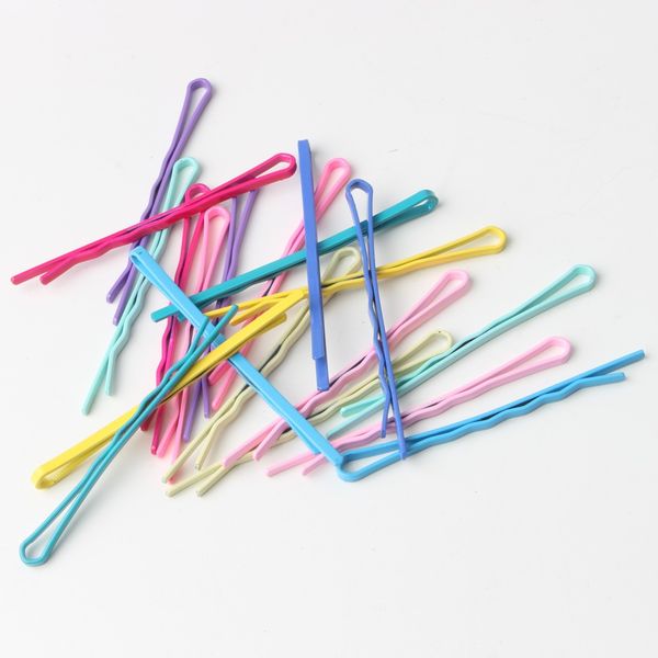 Hair Clips Wave Flat Curved Hairpin Styling Metal Barrette Candy