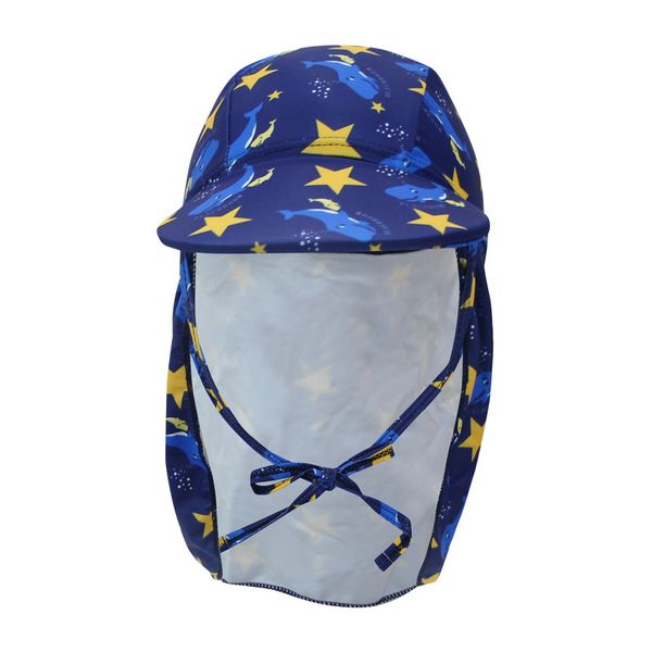 

south korea girl's and boy's children's swimming cap neck guard cap uv-protection beach sun-resistant swimming cap earmuff cl