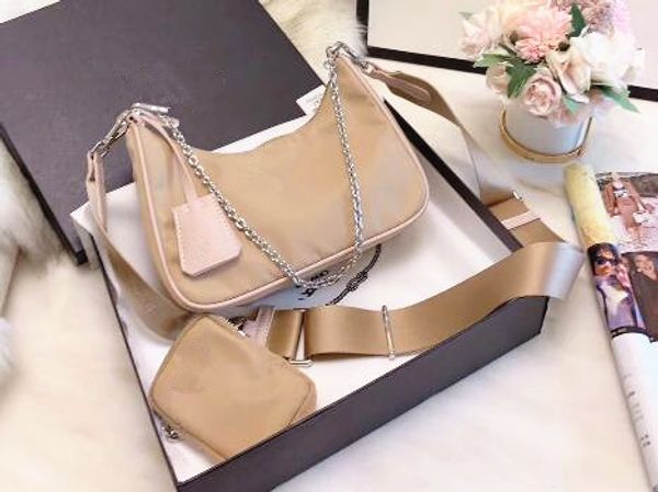 

newset 2 in 1 bags nylon waistbag chest pack bag purse match fabric tote canvas handbags chains tote parachute fabric bag crossbody purse