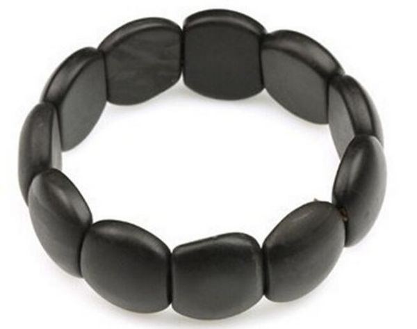 

factory direct natural meteorite hand row oval bracelet jade bracelet, Black