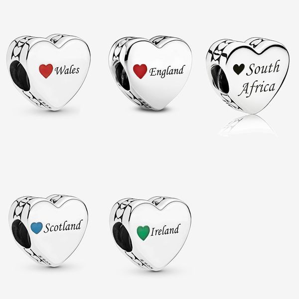 

2020 новая мода высокое качество s925 ирландия, уэльс, англия, шотландия, южная африка любовь сердце прелести diy оригинальный женщина ювели, Bronze;silver