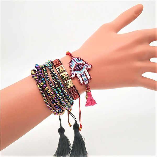 

womens bracelets jewelry 2019 boho matching bracelets good luck evil eye bracelet miyuki joyeria bracelet dropshipping store, Golden;silver