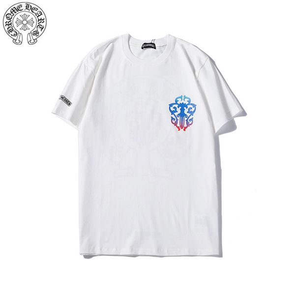 

summer short sleeve t-shirt embroidered round neck t-shirt men's casual t-shirt men's and women's short sleeve 12, White