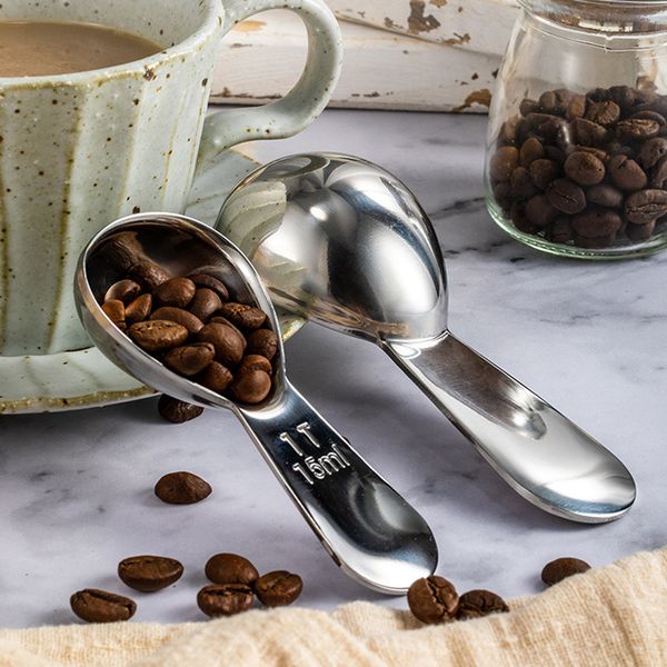 

2pcs/set stainless steel tea coffee scoop 15ml/30ml milk powder measuring spoons kitchen measure tools