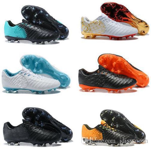 

2018 tiempo vii legend fg 7 cr7 soccer boots men six choice vivid colors fashion football shoes size in 39-45, White;red