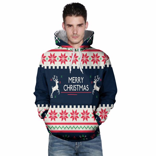 

2019 autumn and winter sweatshirts and sweatshirts decorated christmas family casual polyester hoodies men, Black