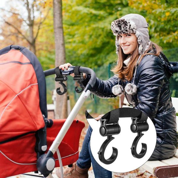 

4 pack stroller hooks, stroller clips hooks hanger diaper bags hook for baby multipurpose for grocery bag shopping bags