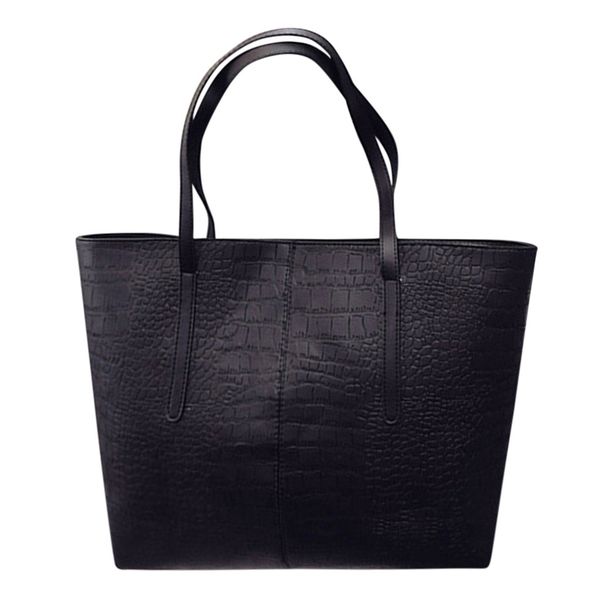 

crocodile pattern bags for women 2019 fashion pu leather solid color large capacity handbag travel crossbody messenger bag