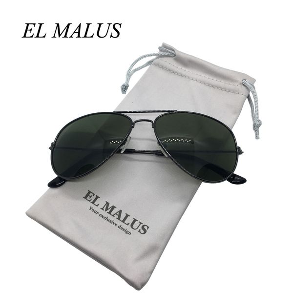 

el malus]aviation sunglasses mens women pilot metal frame blue silver lens brand retro male sun glasses gafas oculos, White;black