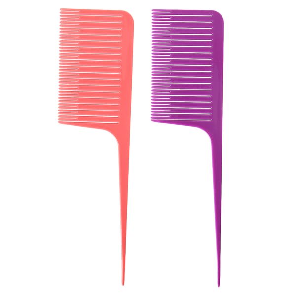 

2x professional weaving highlight foiling hair combs for salon comb brush, Silver